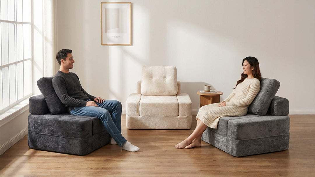 Boneless 3-in-1 Folding Floor Sofa Bed – Vacuum Sealed, No Assembly | Oak & Birch lifestyle