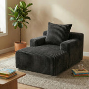 Oak & Birch Kids Chaise Lounge Chair – Plush Velvet Corduroy | 33D Foam | Boneless Sofa Bed for Kids Bedroom & Playroom Dark Gray