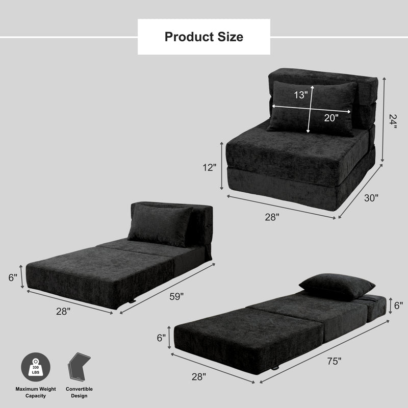 Boneless Foldout Frameless Floor Sofa – Chaise & Sleeper | Oak & Birch