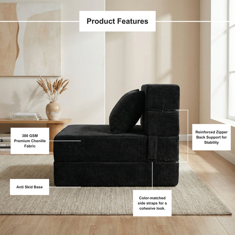 Boneless Foldout Frameless Floor Sofa – Chaise & Sleeper | Oak & Birch