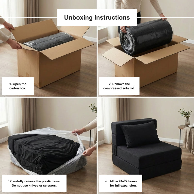 Boneless Foldout Frameless Floor Sofa – Chaise & Sleeper | Oak & Birch