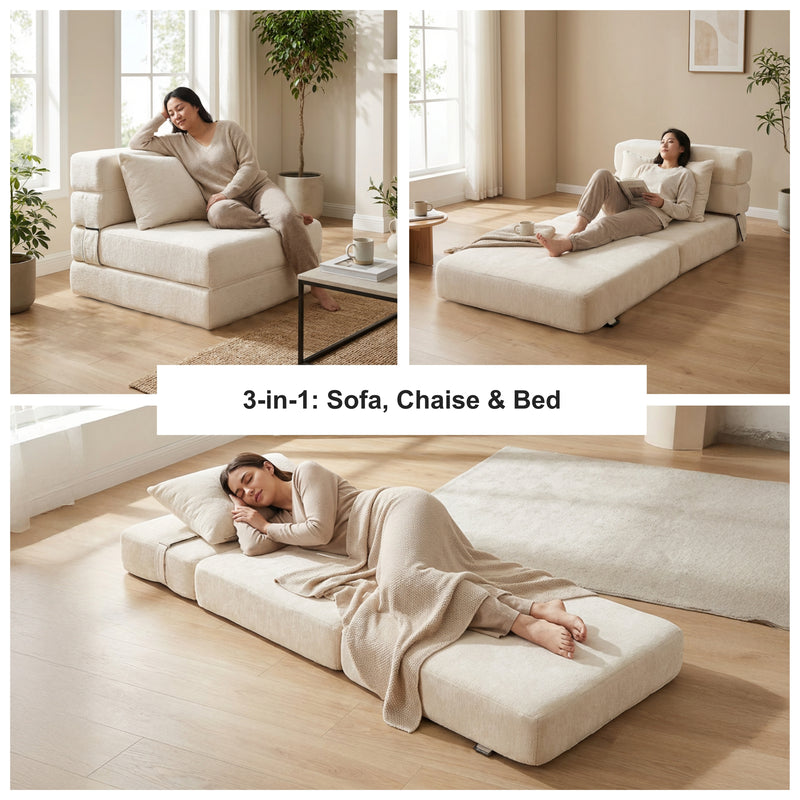Boneless Foldout Frameless Floor Sofa – Chaise & Sleeper | Oak & Birch