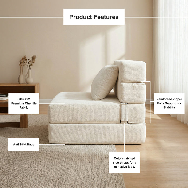 Boneless Foldout Frameless Floor Sofa – Chaise & Sleeper | Oak & Birch