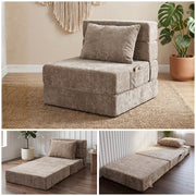 Oak & Birch Boneless Foldout Frameless Floor Sofa – Chaise & Sleeper Taupe