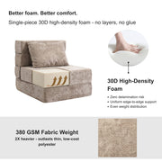 Oak & Birch Boneless Foldout Frameless Floor Sofa – Chaise & Sleeper Taupe