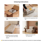 Oak & Birch Boneless Foldout Frameless Floor Sofa – Chaise & Sleeper Taupe