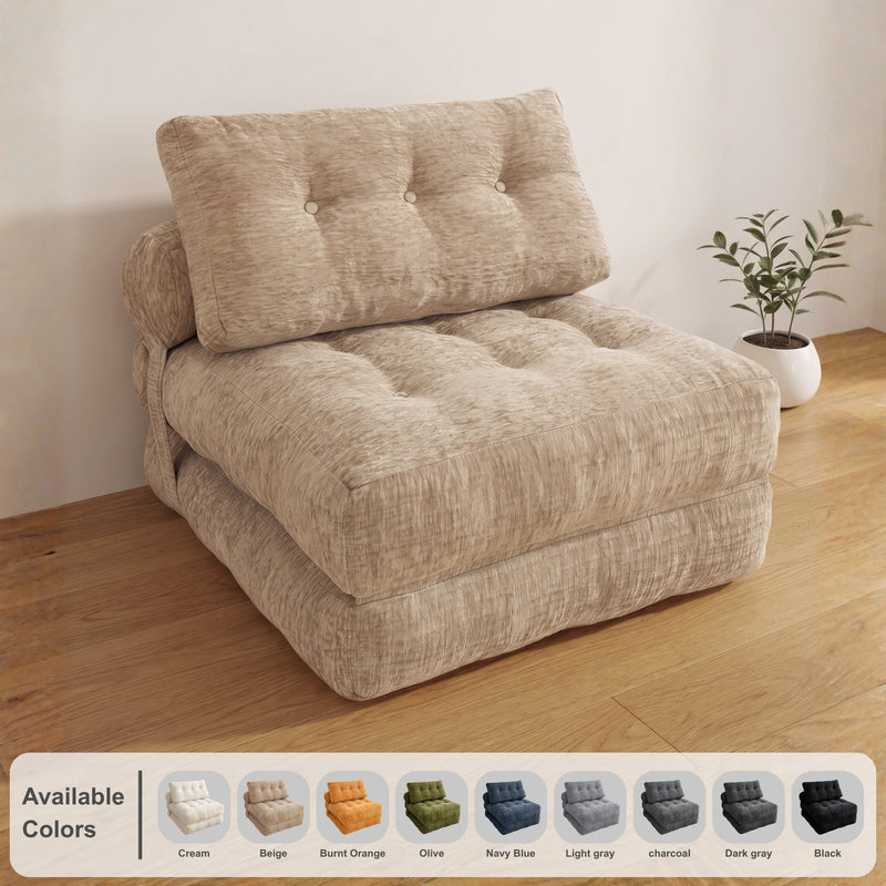 Oak & Birch Cielo Boneless Sofa Bed – 3-in-1 Convertible Floor Sofa Beige