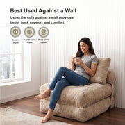 Oak & Birch Cielo Boneless Sofa Bed – 3-in-1 Convertible Floor Sofa Beige