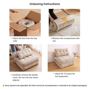 Oak & Birch Cielo Boneless Sofa Bed – 3-in-1 Convertible Floor Sofa Beige