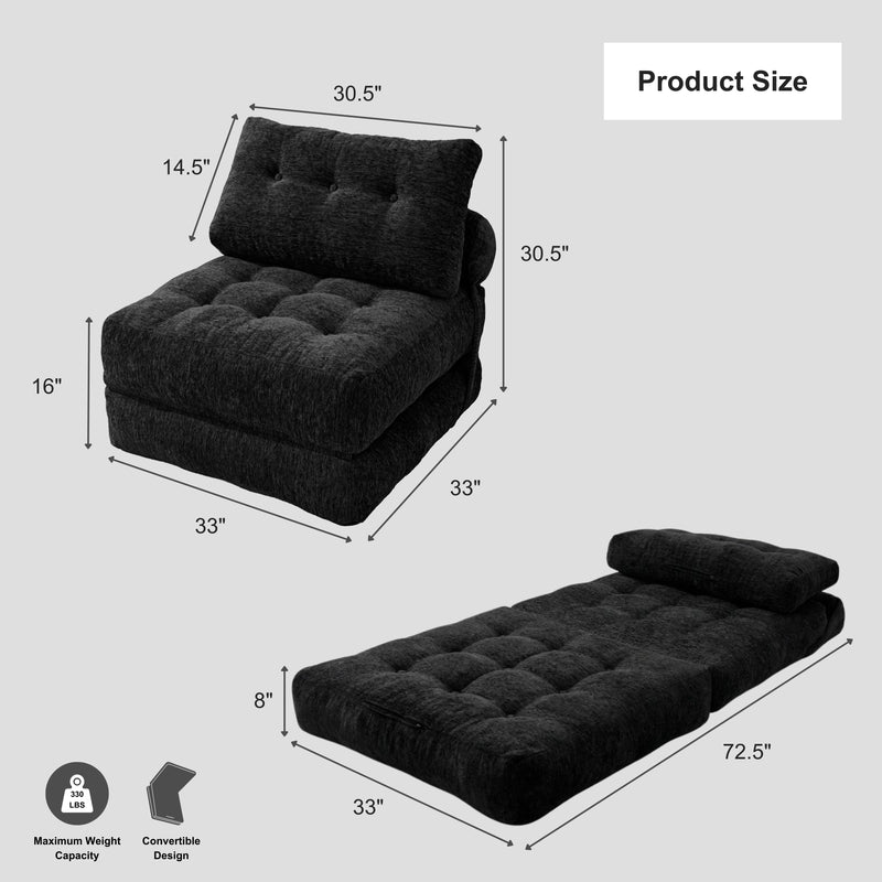 Boneless Convertible Floor Couch – Chaise Lounge & Sleeper | Oak & Birch