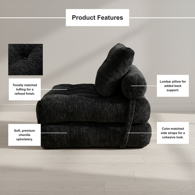 Boneless Convertible Floor Couch – Chaise Lounge & Sleeper | Oak & Birch