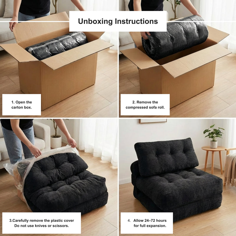 Boneless Convertible Floor Couch – Chaise Lounge & Sleeper | Oak & Birch