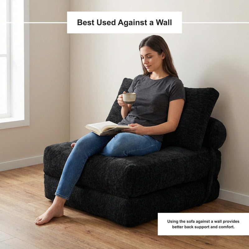 Boneless Convertible Floor Couch – Chaise Lounge & Sleeper | Oak & Birch