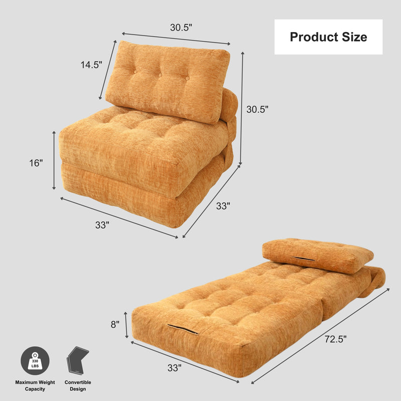 Boneless Convertible Floor Couch – Chaise Lounge & Sleeper | Oak & Birch