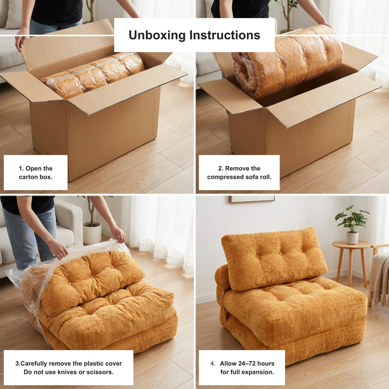 Boneless Convertible Floor Couch – Chaise Lounge & Sleeper | Oak & Birch