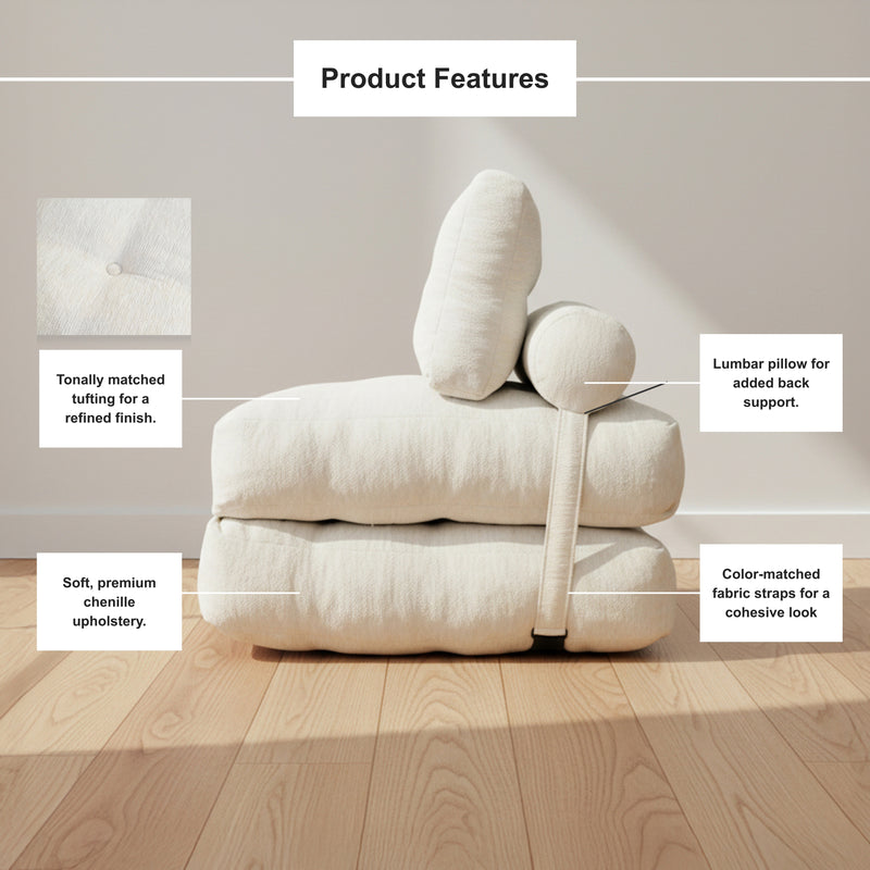 Boneless Convertible Floor Couch – Chaise Lounge & Sleeper | Oak & Birch