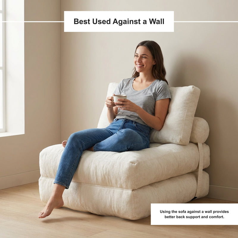 Boneless Convertible Floor Couch – Chaise Lounge & Sleeper | Oak & Birch