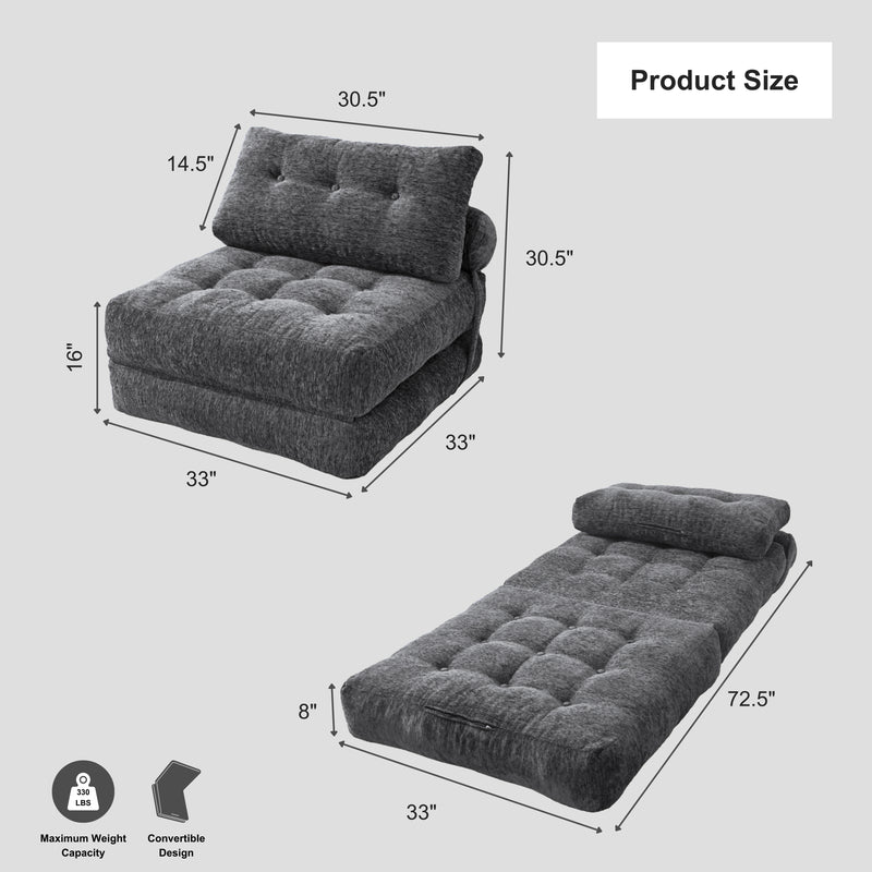 Boneless Convertible Floor Couch – Chaise Lounge & Sleeper | Oak & Birch