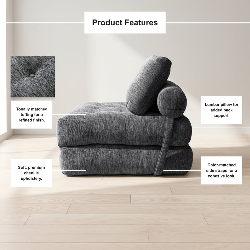 Boneless Convertible Floor Couch – Chaise Lounge & Sleeper | Oak & Birch