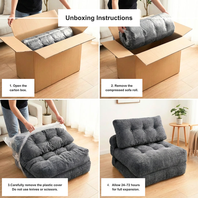 Boneless Convertible Floor Couch – Chaise Lounge & Sleeper | Oak & Birch