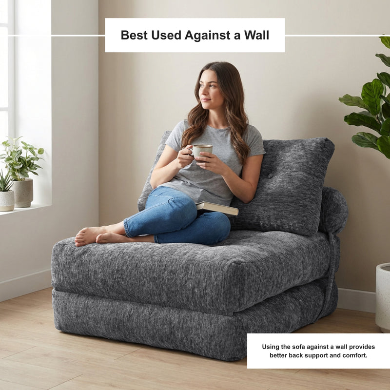 Boneless Convertible Floor Couch – Chaise Lounge & Sleeper | Oak & Birch