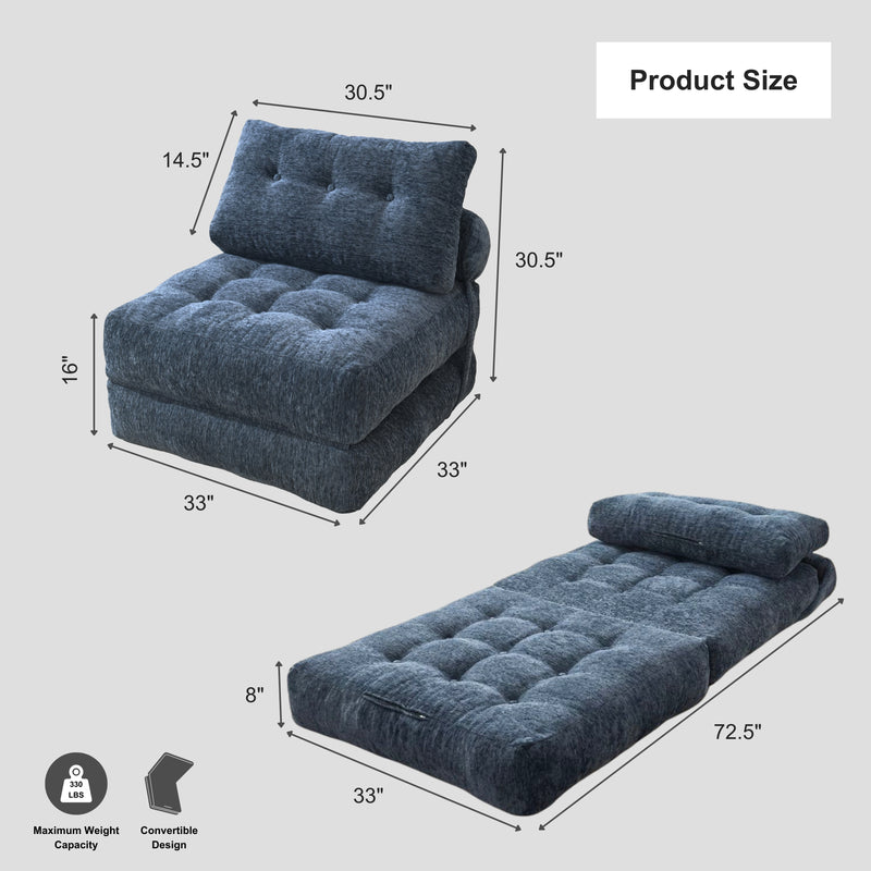 Boneless Convertible Floor Couch – Chaise Lounge & Sleeper | Oak & Birch