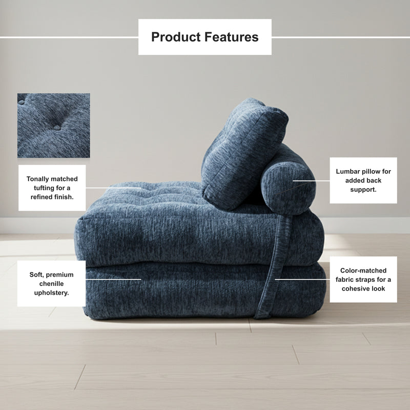 Boneless Convertible Floor Couch – Chaise Lounge & Sleeper | Oak & Birch