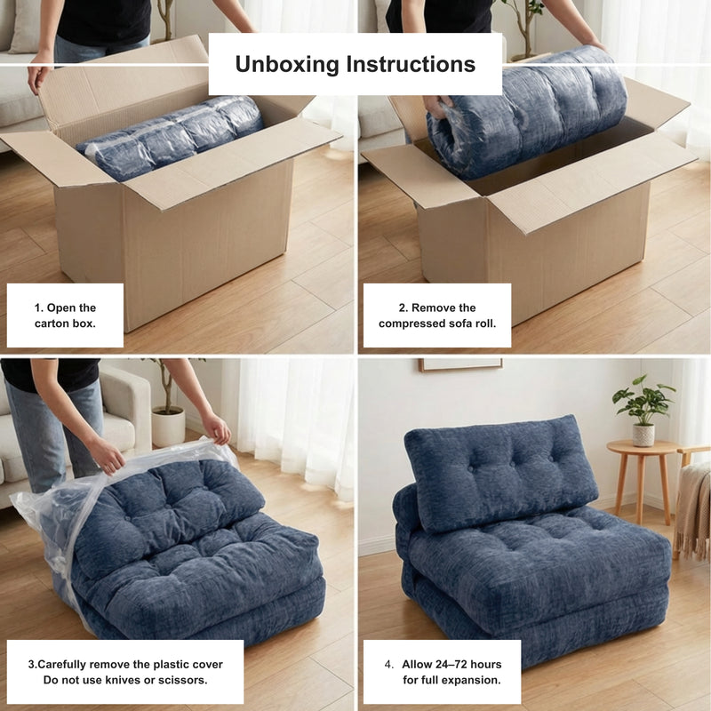 Boneless Convertible Floor Couch – Chaise Lounge & Sleeper | Oak & Birch