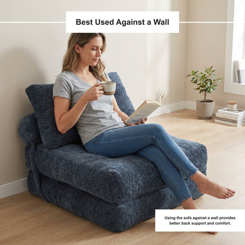 Boneless Convertible Floor Couch – Chaise Lounge & Sleeper | Oak & Birch