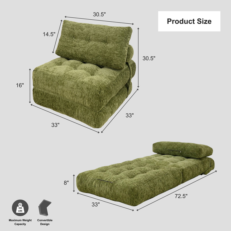 Boneless Convertible Floor Couch – Chaise Lounge & Sleeper | Oak & Birch