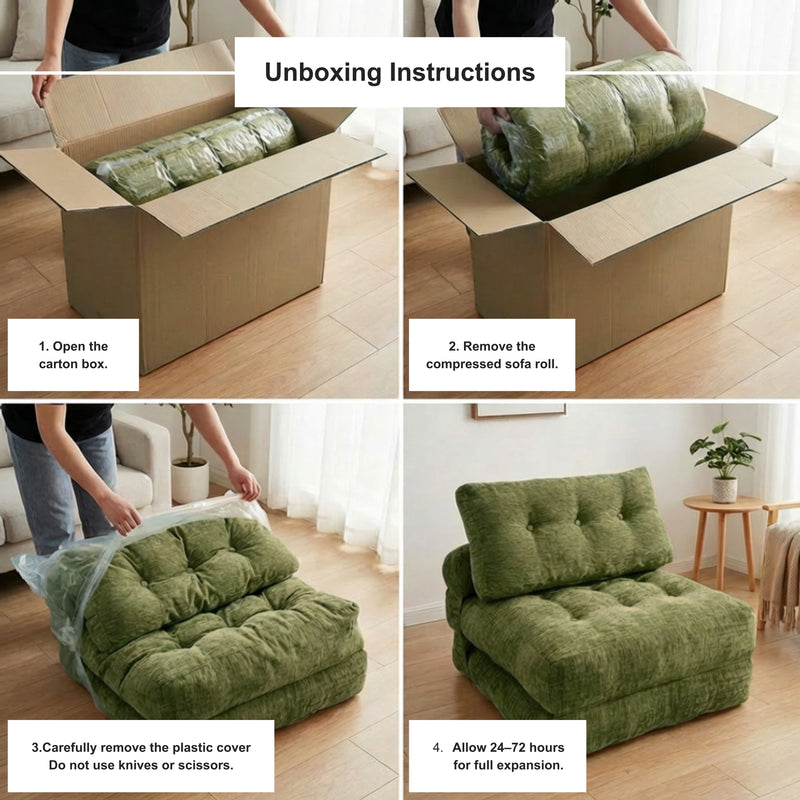 Boneless Convertible Floor Couch – Chaise Lounge & Sleeper | Oak & Birch