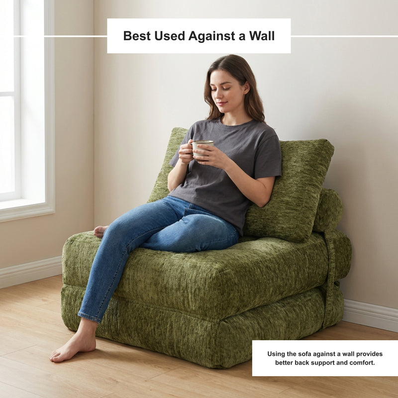 Boneless Convertible Floor Couch – Chaise Lounge & Sleeper | Oak & Birch