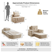 Oak & Birch Boneless 3-in-1 Folding Floor Sofa Bed – Vacuum Sealed, No Assembly Light Gray Beige
