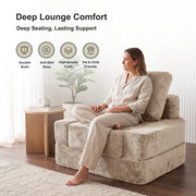 Oak & Birch Boneless 3-in-1 Folding Floor Sofa Bed – Vacuum Sealed, No Assembly Light Gray Beige