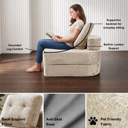 Oak & Birch Boneless 3-in-1 Folding Floor Sofa Bed – Vacuum Sealed, No Assembly Light Gray Beige