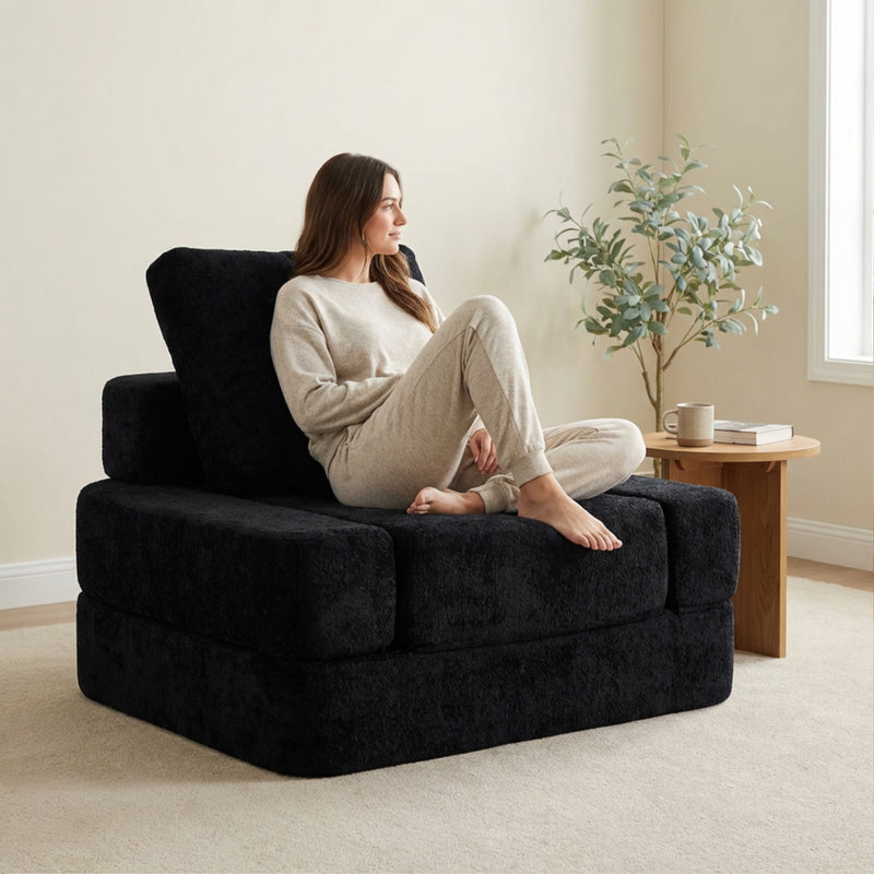 Boneless 3-in-1 Folding Floor Sofa Bed – Vacuum Sealed, No Assembly | Oak & Birch