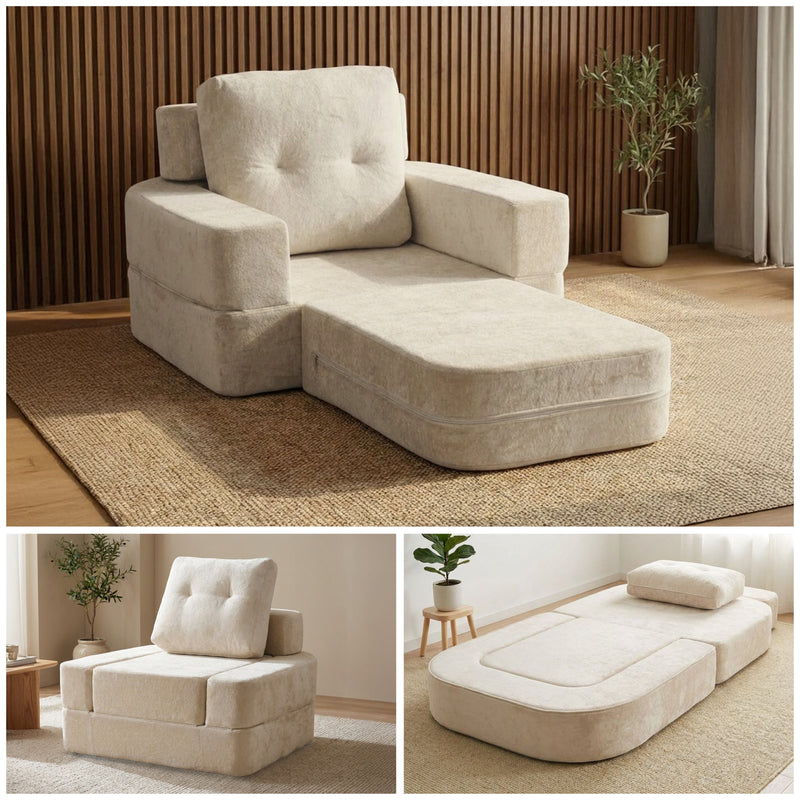 Boneless 3-in-1 Folding Floor Sofa Bed – Vacuum Sealed, No Assembly | Oak & Birch