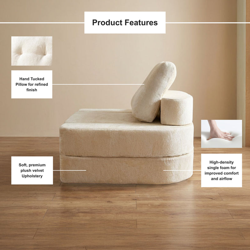 Boneless 3-in-1 Folding Floor Sofa Bed – Vacuum Sealed, No Assembly | Oak & Birch