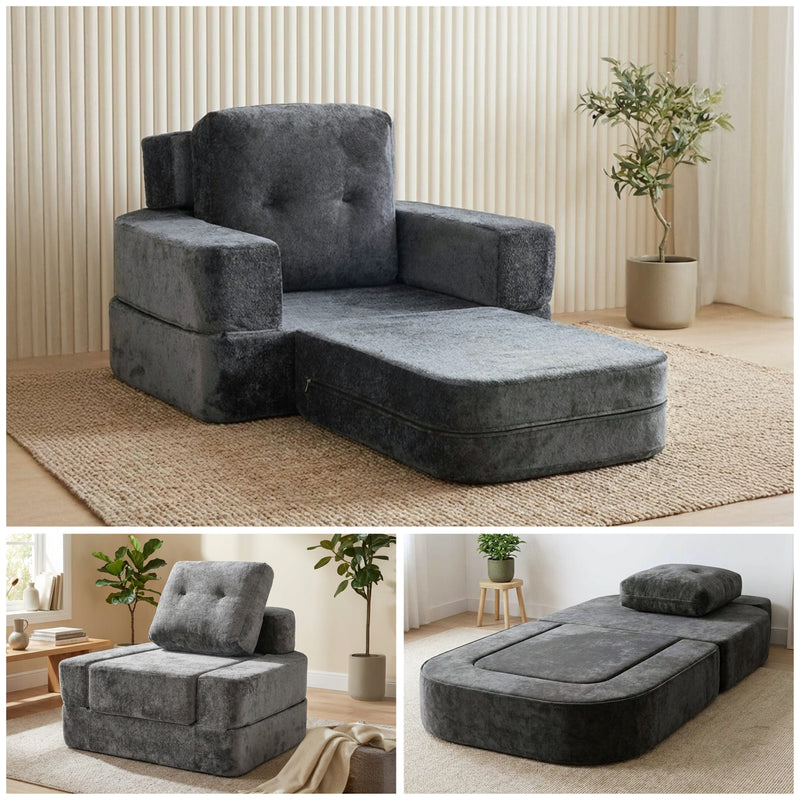 Boneless 3-in-1 Folding Floor Sofa Bed – Vacuum Sealed, No Assembly | Oak & Birch