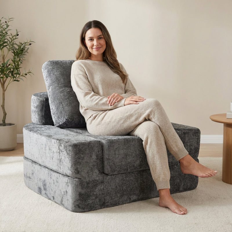 Boneless 3-in-1 Folding Floor Sofa Bed – Vacuum Sealed, No Assembly | Oak & Birch