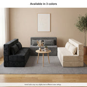 Oak & Birch Boneless Foldout Frameless Floor Sofa – Chaise & Sleeper Twin Black