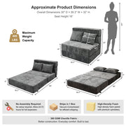 Oak & Birch Boneless Foldout Frameless Floor Sofa – Chaise & Sleeper Twin Dark Gray