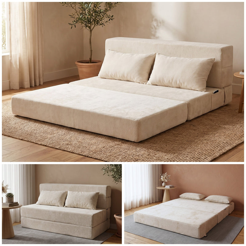 Boneless Foldout Frameless Floor Sofa – Chaise & Sleeper | Oak & Birch
