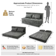 Oak & Birch Boneless Foldout Frameless Floor Sofa – Chaise & Sleeper Queen Dark Gray