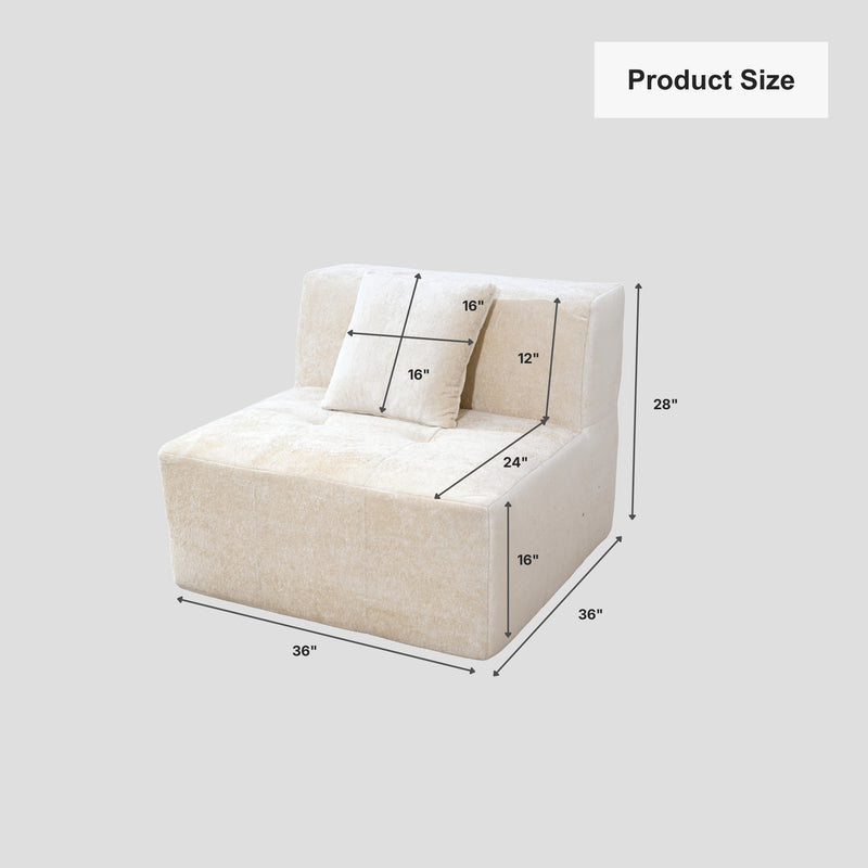 Boneless Modular Sectional Couch in a Box with Ottoman | Oak & Birch