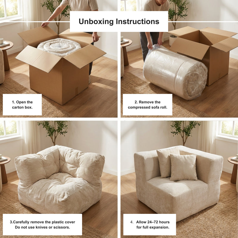 Boneless Modular Sectional Couch in a Box with Ottoman | Oak & Birch