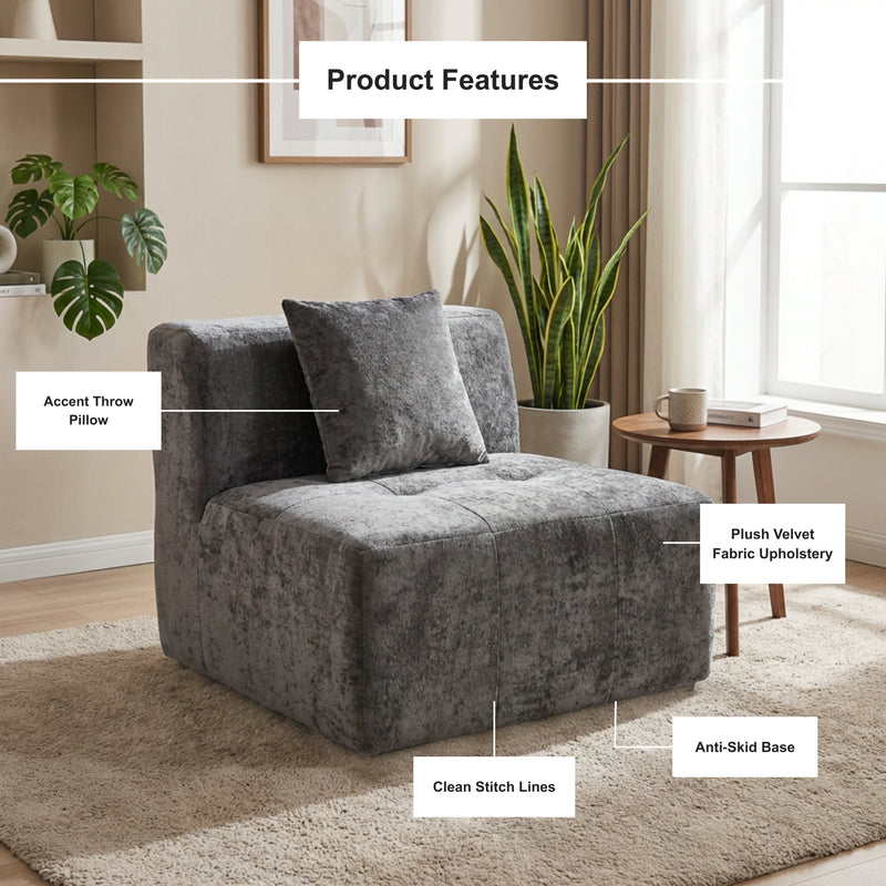 Boneless Modular Sectional Couch in a Box with Ottoman | Oak & Birch