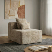 Oak & Birch Soft Haven Curved Boneless Modular Sofa — Plush Velvet Sectional Armless Chair Cream