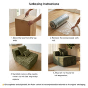 Oak & Birch Soft Haven Curved Boneless Modular Sofa — Plush Velvet Sectional Armless Chair Olive
