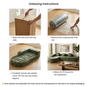 Oak & Birch Soft Haven Curved Boneless Modular Sofa — Plush Velvet Sectional 3-Seater Olive